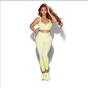 IVY PARK ADIDAS RIB PANEL TIGHTS +SIZE YELLOW TINT